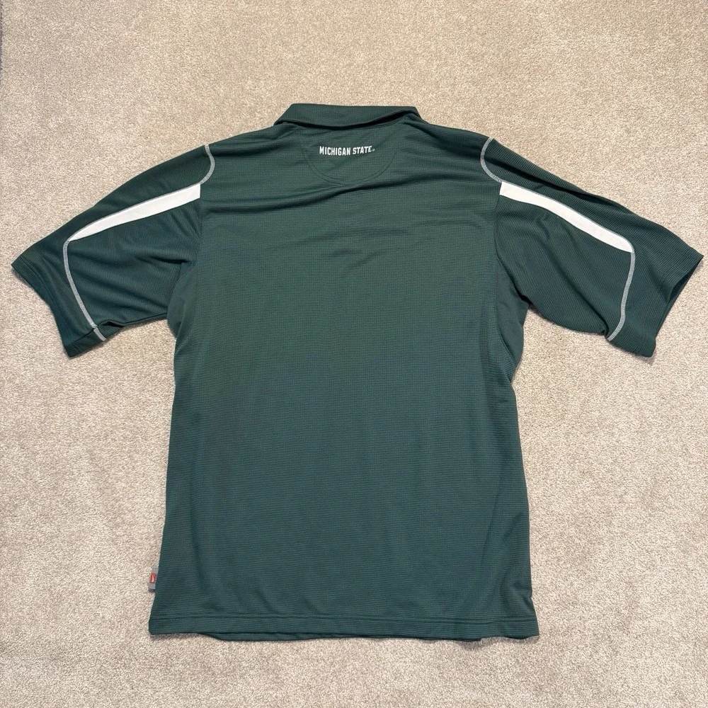Nike Michigan State Polo Shirt Mens Xl Green Dri-Fit Spartans‎ SS Vtg Nike Team